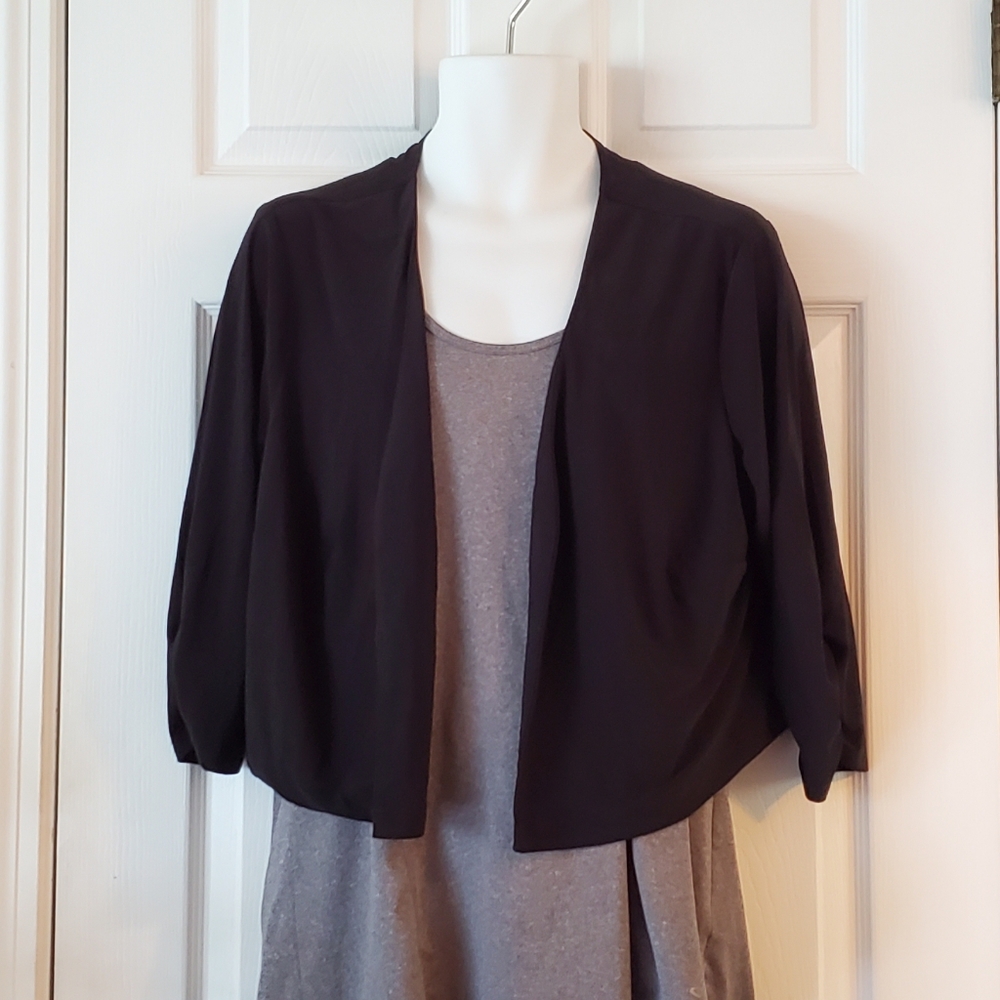 Plus Size Black Dress Cardigan